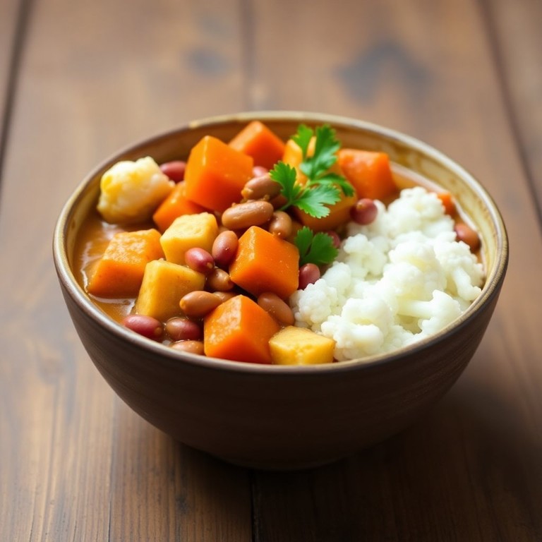 Sweet Potato and Cauliflower Curry with Kidney Beans