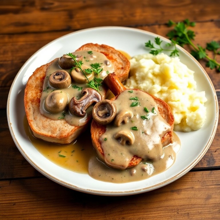 Côte de Porc à la Crème de Trompette de la Mort