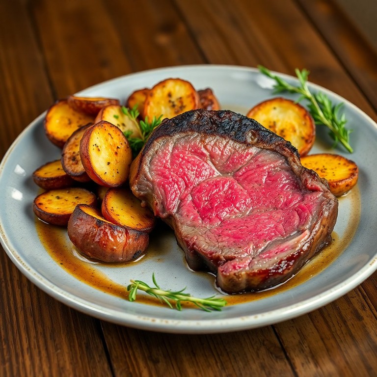 Perfecte Ribeye met Kruidige Aardappelen