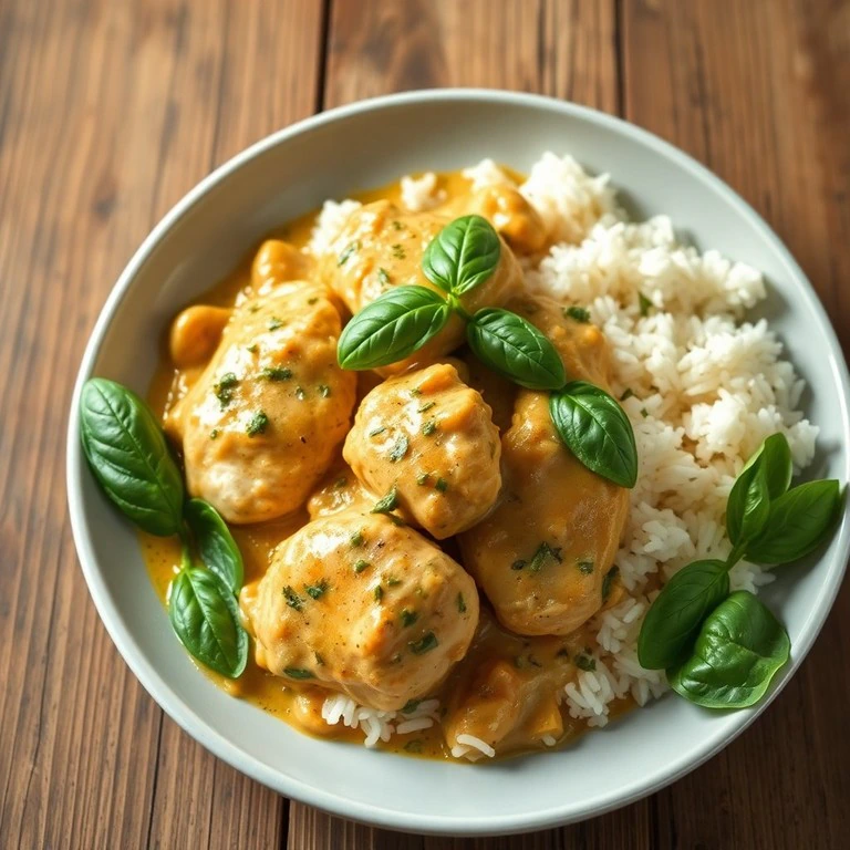 Creamy Basil Chicken and Rice Delight
