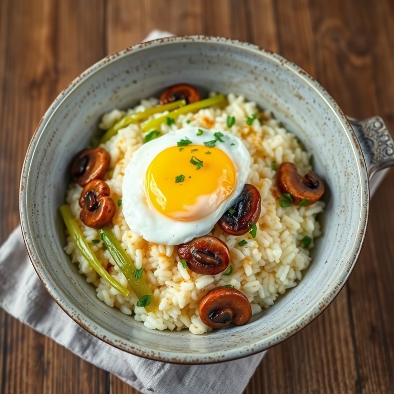 Riz Crémeux aux Légumes et Œuf Parfait