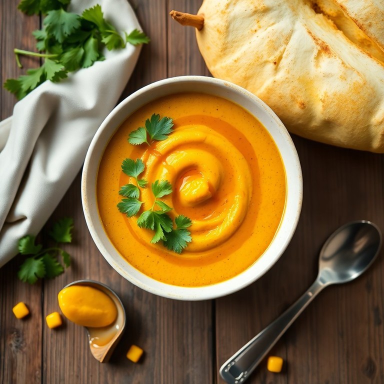 Spicy Pumpkin Puree with Sweet Corn and Honey Drizzle