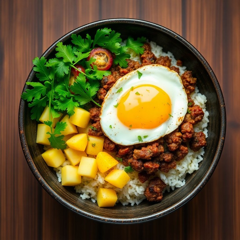 Bowl de Riz au Steak Haché et Oeuf au Plat