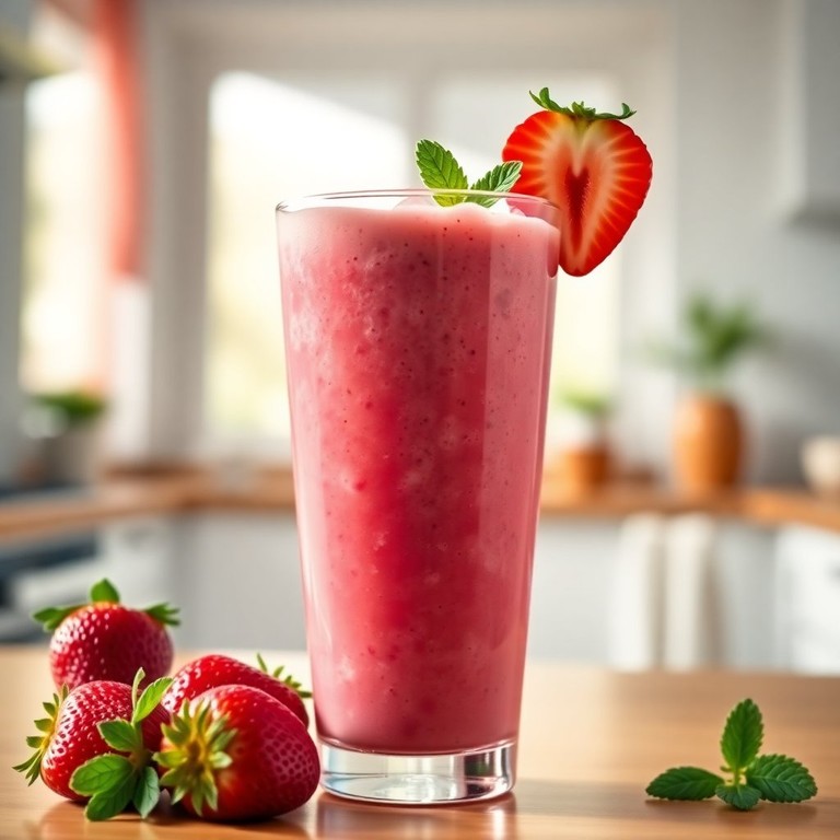 Smoothie de Morango e Leite Condensado