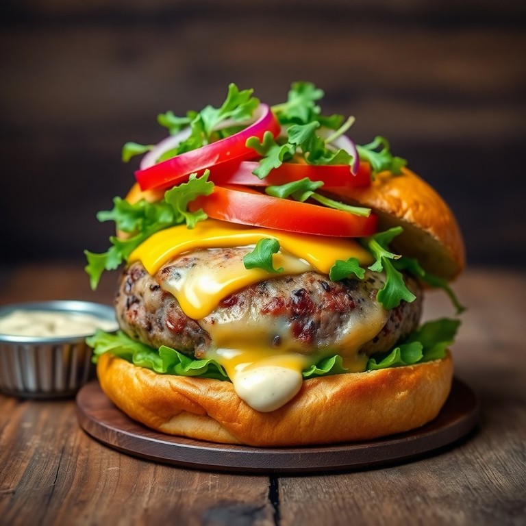 Ultimate Gourmet Burger with Truffle Aioli