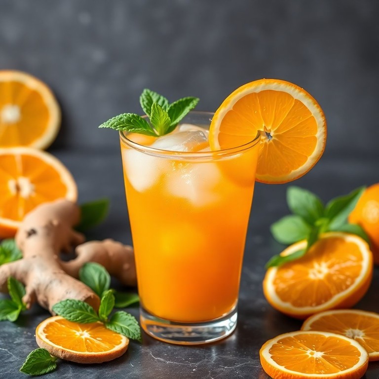 Verfrissende Sinaasappel-Gemberdrank