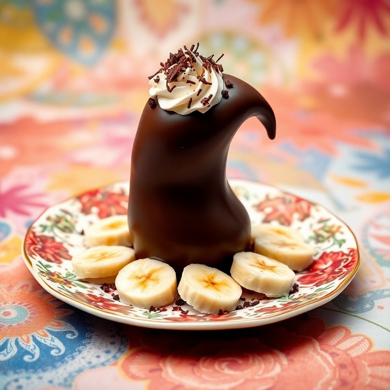 Десерт "Пенис" с шоколадом и бананами