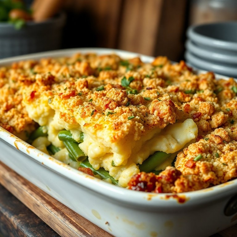 Mashed Potato and Green Bean Casserole Delight