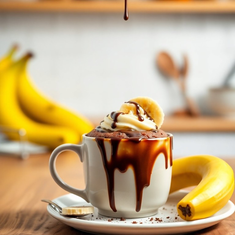 Bolo de Caneca de Banana com Chocolate