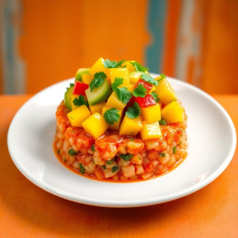 Tartare de Haddock Épicé avec Salsa de Mangue et Avocat