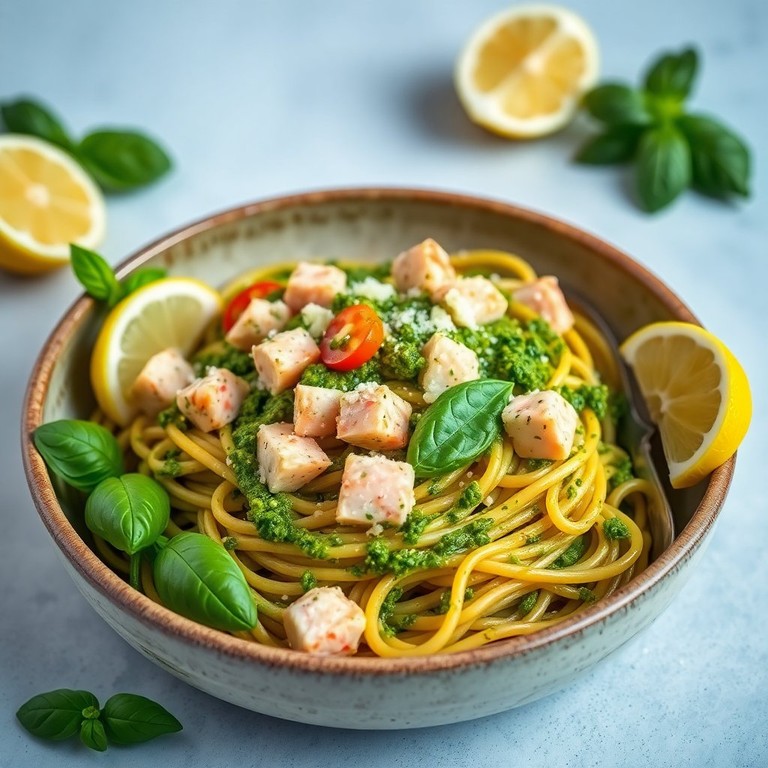 Pasta con Atún al Pesto de Albahaca