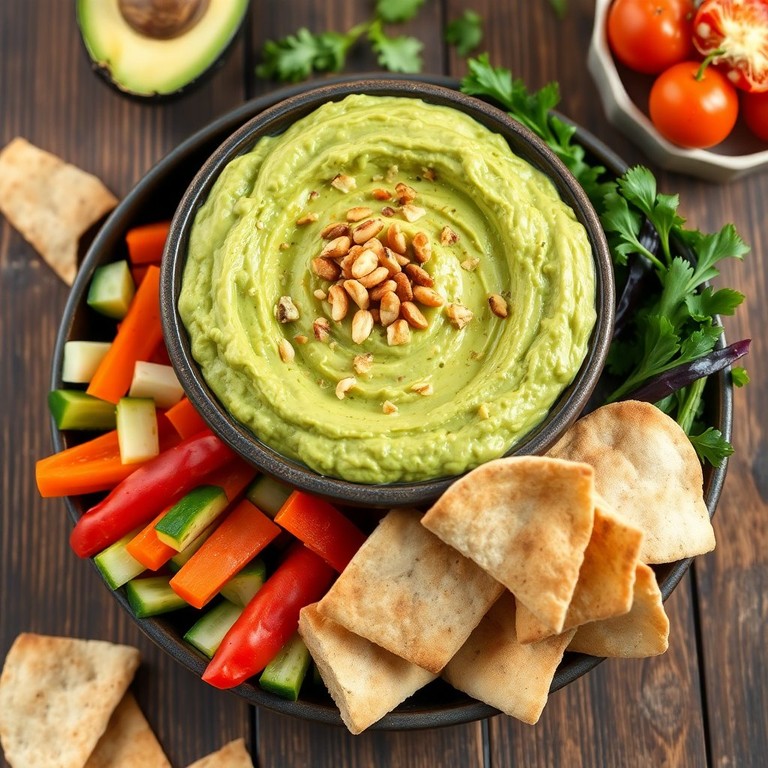 Creamy Avocado Tofu Dip with Pine Nuts