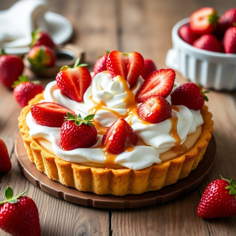 Torta de Morango com Chantilly e Doce de Leite
