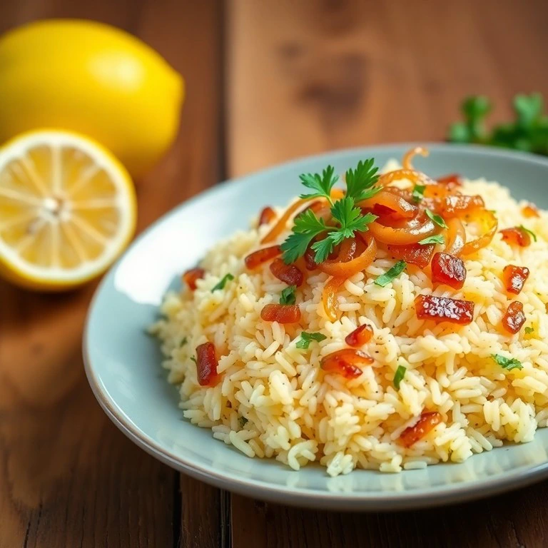Lemon-Infused Rice with Sautéed Onions - Mr. Cook