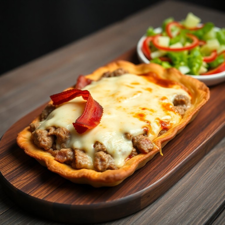 Torta de Bacon e Calabresa com Recheio Cremoso
