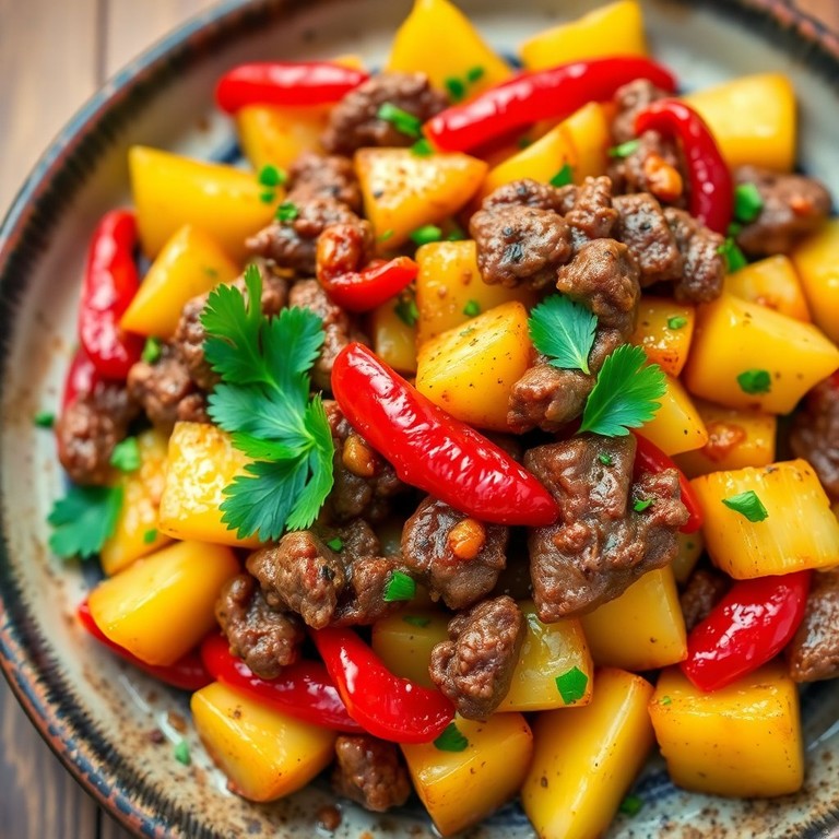 Pommes de Terre Sautées au Bœuf Épicé