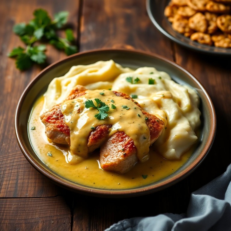 Kipfilet in Romige Mosterdsaus met Aardappelpuree