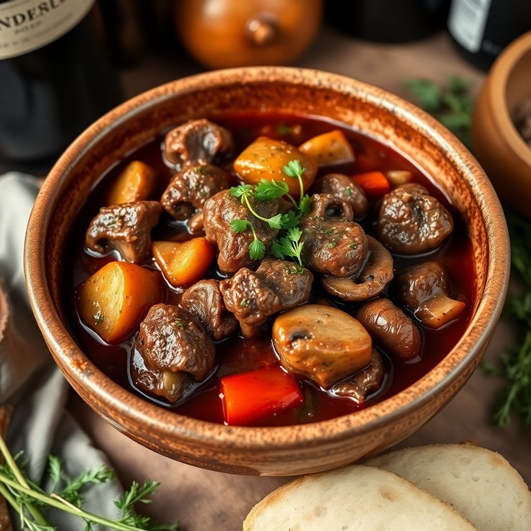 Boeuf Bourguignon aux Champignons