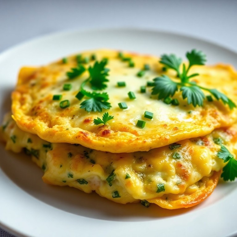 Fluffy Herb-Infused Omelette with Cheese