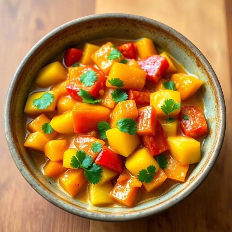 Bell Pepper and Peach Potato Curry