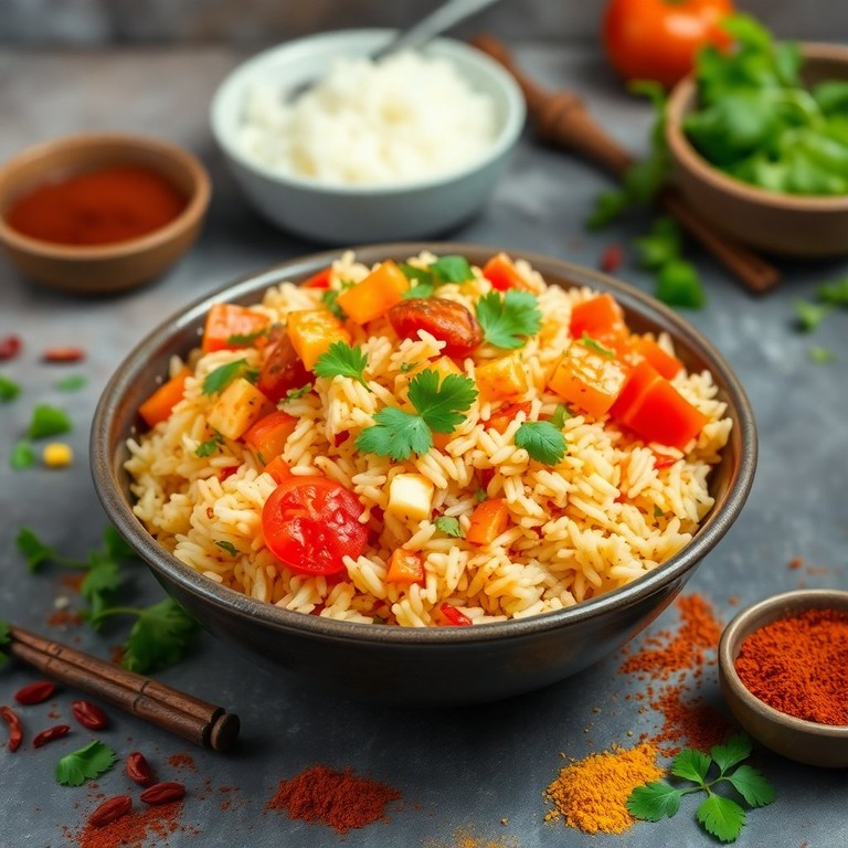 Spicy Tomato Rice with Garam Masala