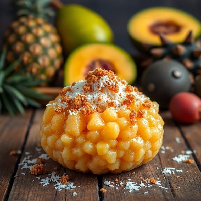 Tapioca Doce com Açúcar Mascavo e Coco Ralado