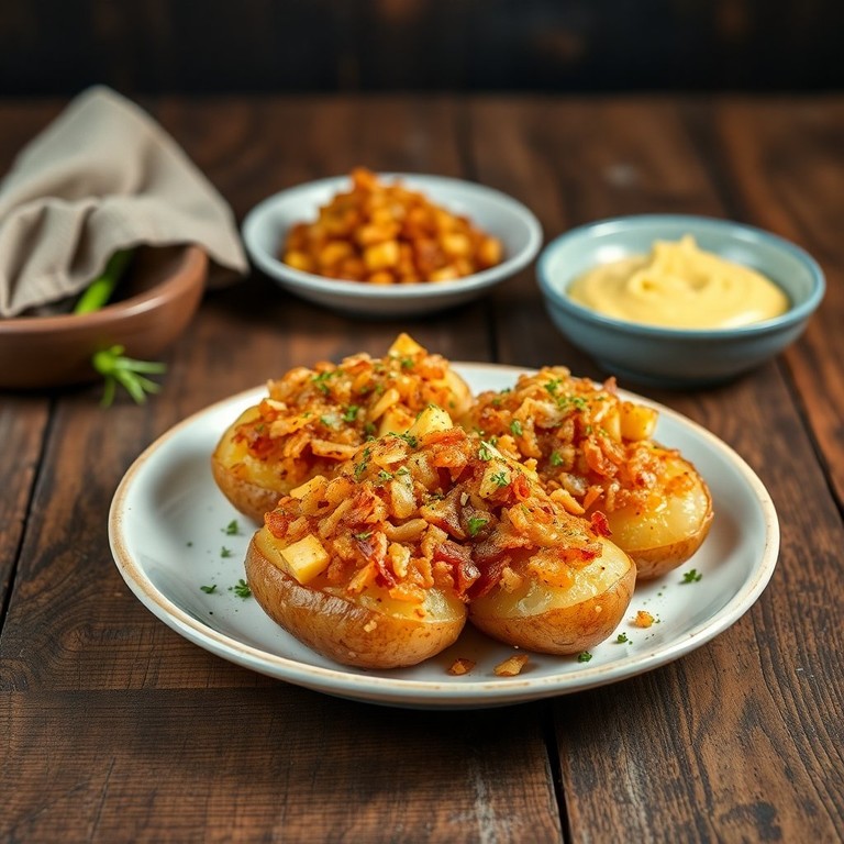 Würzige Ofenkartoffeln mit Zwiebelkruste