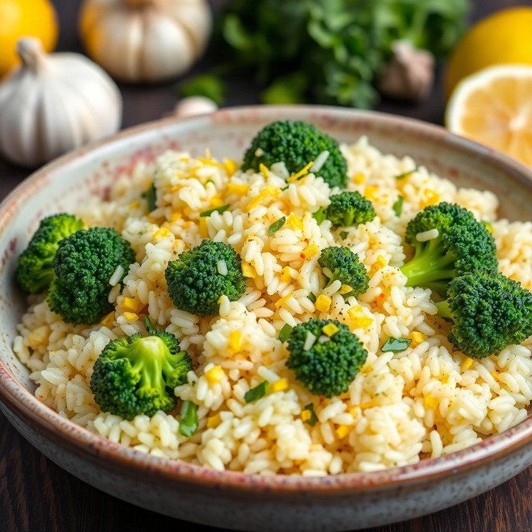 Arroz de Brócolis com Alho e Limão
