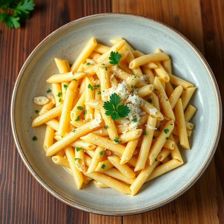 Penne Pasta with Creamy Garlic Egg Sauce