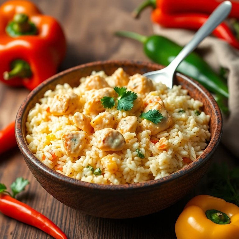Arroz Cremoso de Frango com Leite de Coco