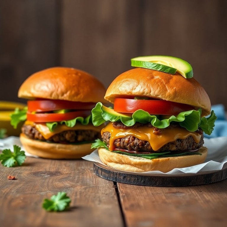 Käferbohnen-Burger mit hausgemachten Brioche-Brötchen