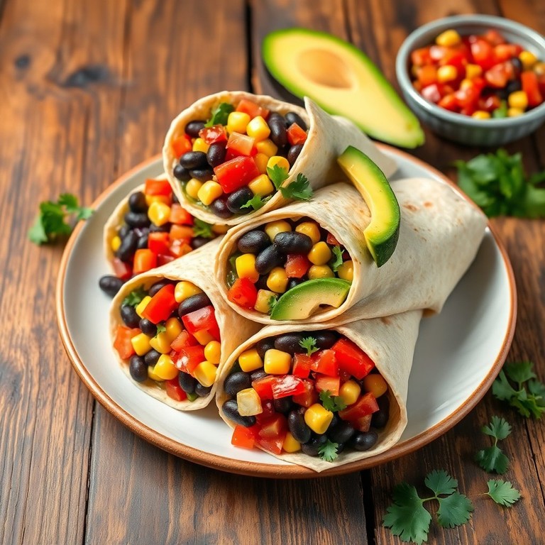 Schnelle Vegane Bohnen-Burrito-Wraps mit Salsa