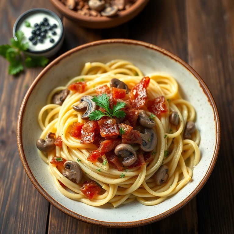 Romige Spätzle met Champignons en Spekjes