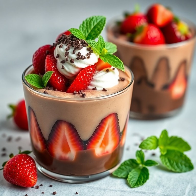 Pavê de Chocolate com Morangos e Camadas de Gelatina