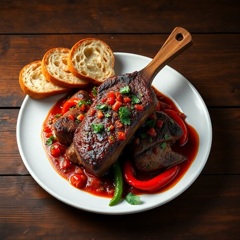 Lomo a la Plancha con Salsa de Pimiento y Ajo