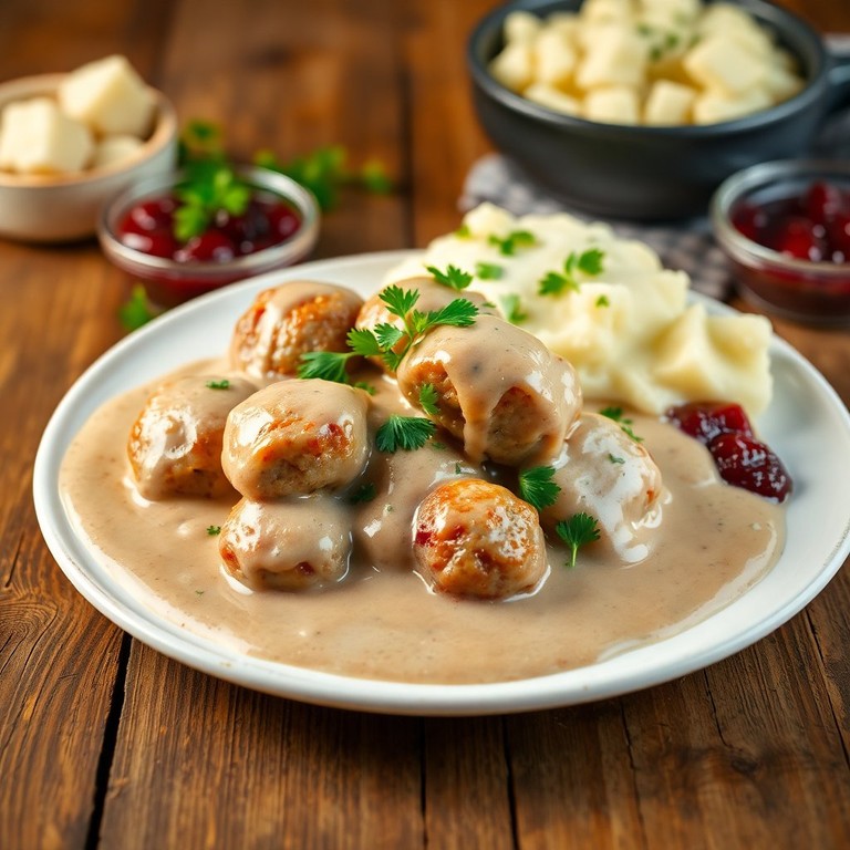 Savory Swedish Meatballs with Creamy Gravy