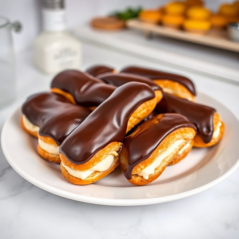 Éclair au Chocolat avec Crème Pâtissière et Glaçage Riche