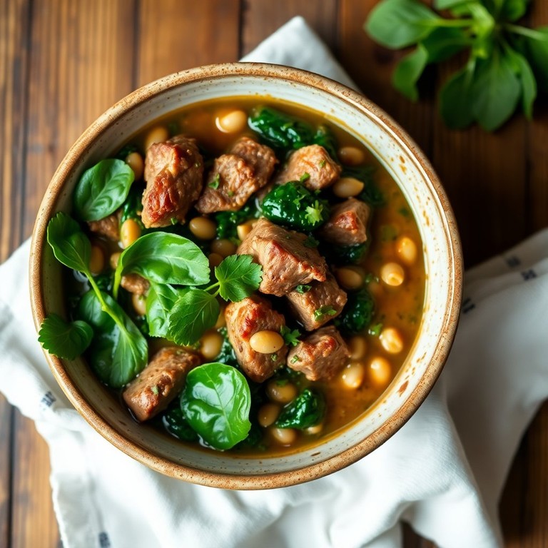 Savory Brisket and Spinach Stew