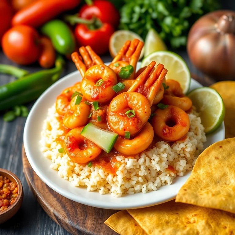 Camarones al Ajillo con Arroz Esponjoso