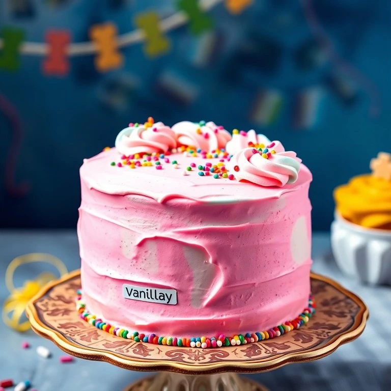 Pastel de Vainilla con Crema de Mantequilla y Decoración Colorida