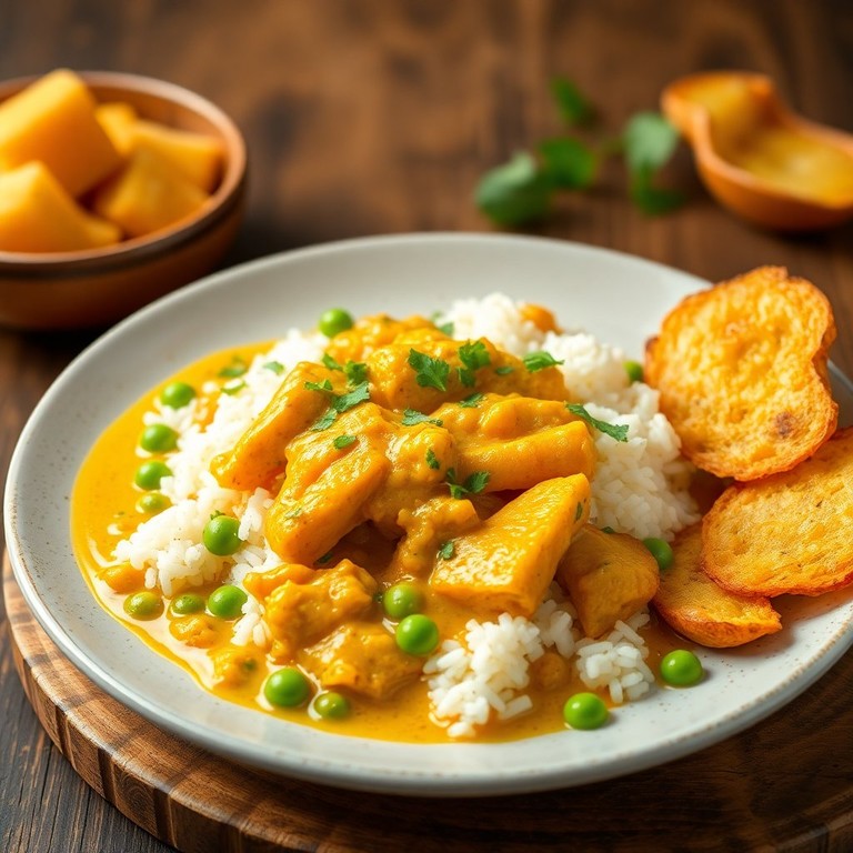 Frango ao Curry com Arroz Cremoso