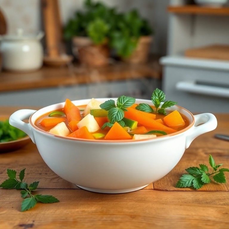 Hearty Vegetable Broth with Fresh Herbs