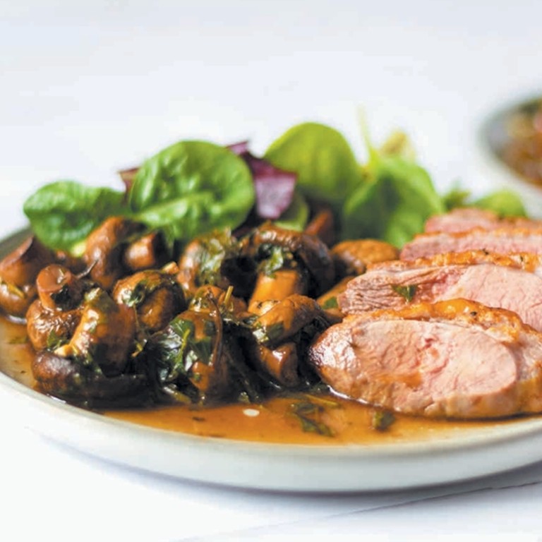 Entenbrust mit Petersilien-Champignons