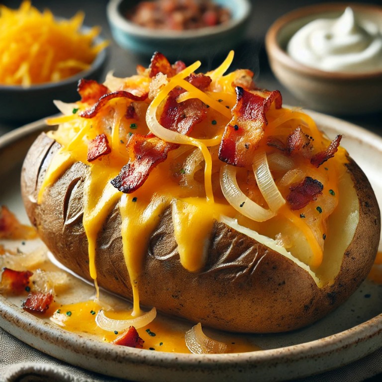 Mit Käse überbackene Ofenkartoffeln