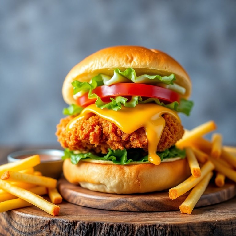 Crispy Chicken Delight: Brioche Sandwich Extravaganza