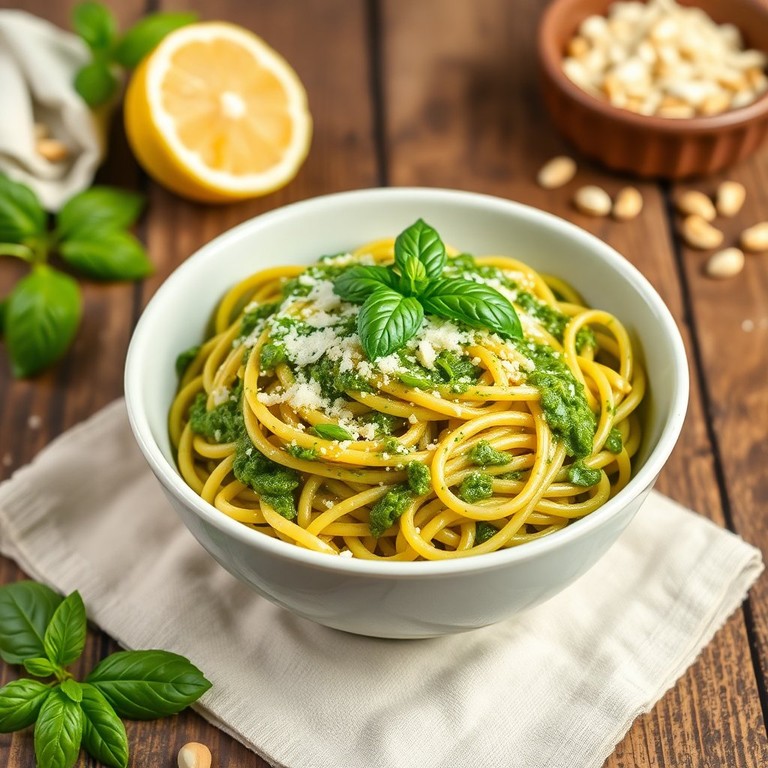 Nutty Amaranth Leaf Pesto Pasta