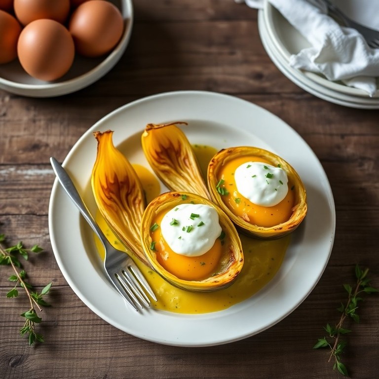 Eieren in Witloof met Mascarpone en Kruidige Toppings