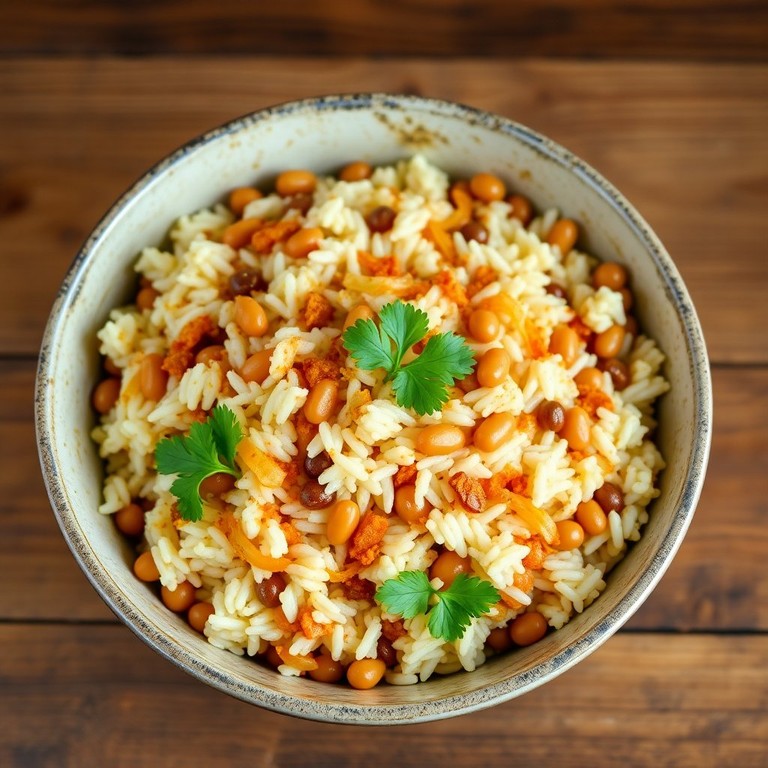 Savory Soya Bean Pilaf with Spiced Rice