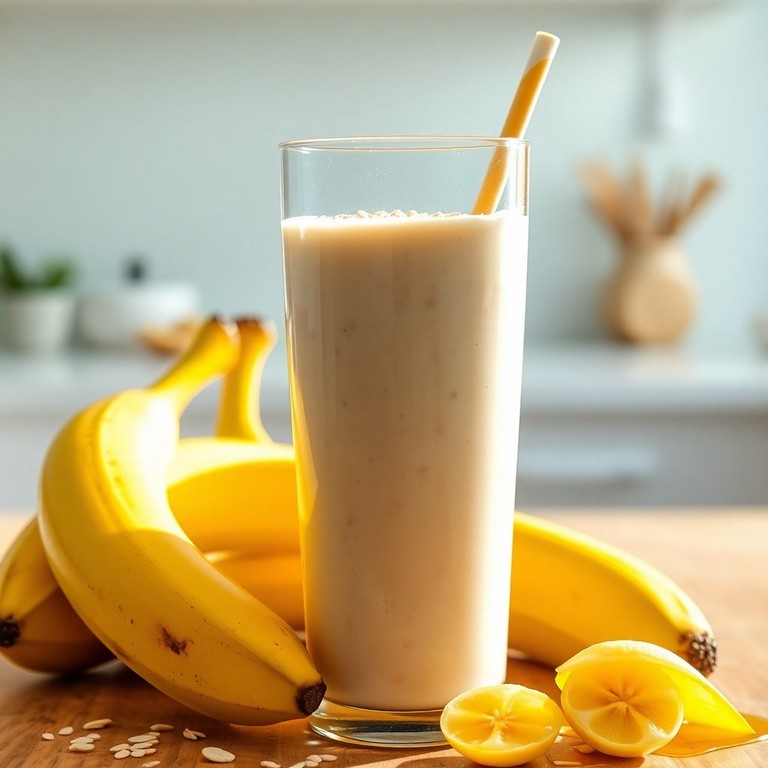 Smoothie Energético de Banana e Iogurte com Aveia e Mel