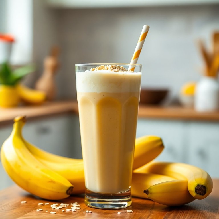 Smoothie Energético de Banana e Iogurte com Aveia e Mel